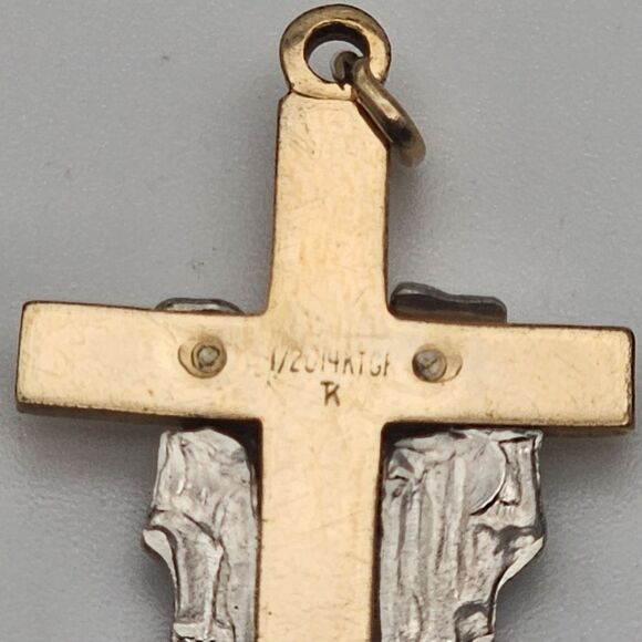 Vintage Tru-Kay 14KT GF Cross with Draped Robe Pendant - Picture 4 of 4